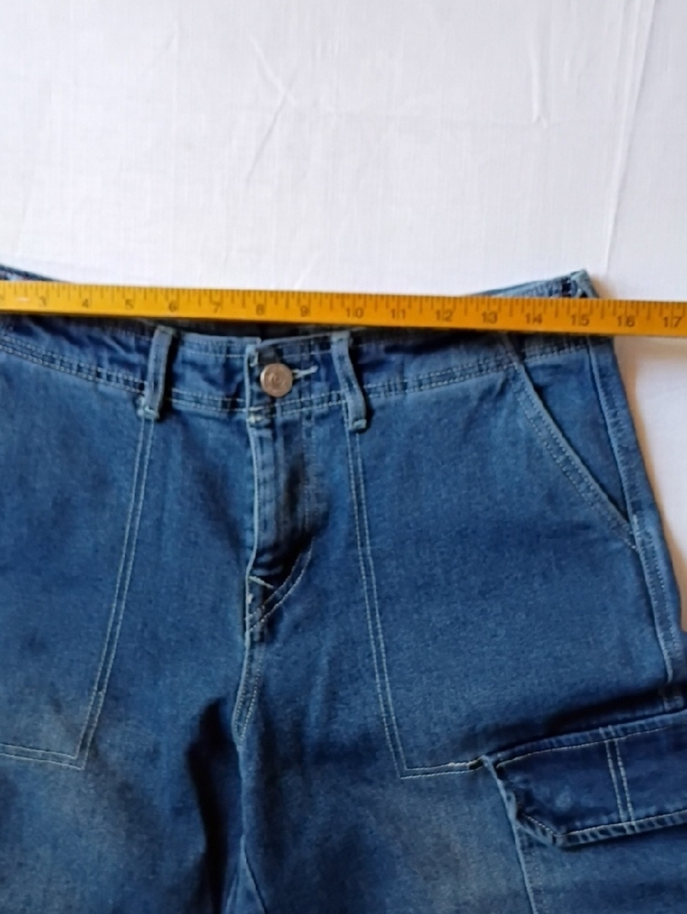 True Religion Women's Dark Blue Cargo Straight Jeans Size 28 - Picture 6 of 13